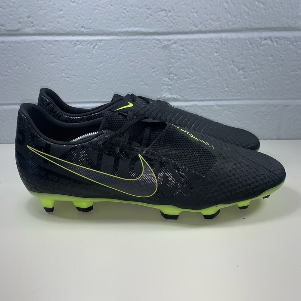 NIKE Phantom Venom Pro FG Black Volt Firm Ground Soccer Cleats Mens 12 Shoes